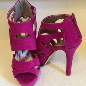 New Flirty Fuchsia Suede Heels
